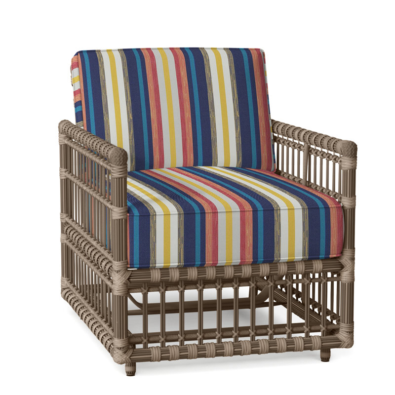 Newport Patio Chair with Cushions, Dove Sunbrella® Linen, No Welt, Newport #66 Burlap