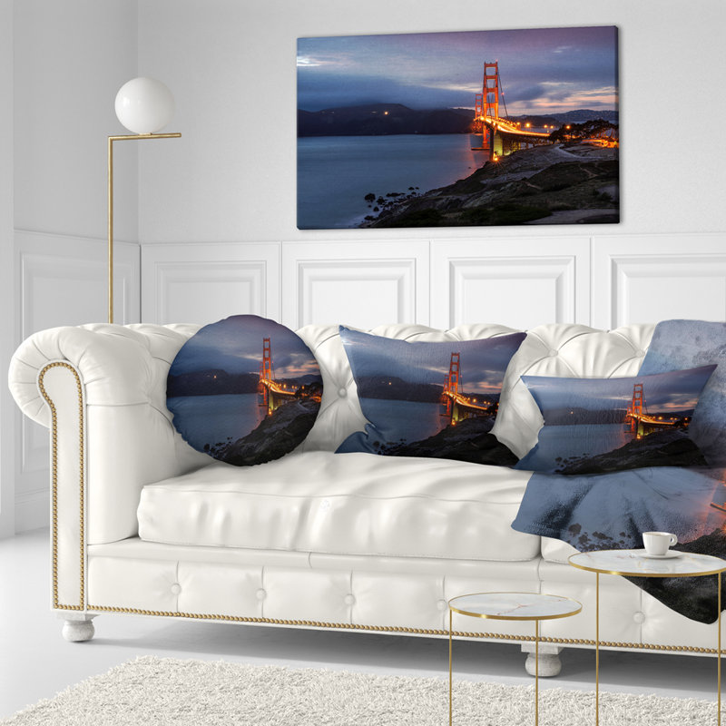 Coussin Golden Gate avec éclairage de nuit - Pier & Bridge, 12 po x 20 po, Coussin lombaire