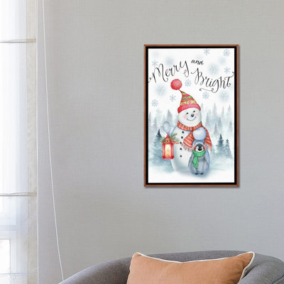 «Merry and Bright», reproduction d'art sur toile encadrée