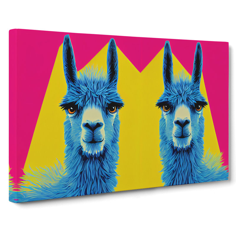 Colourful Llamas Vol.2 - Wrapped Canvas, 35cm H x 50cm W x 3cm D