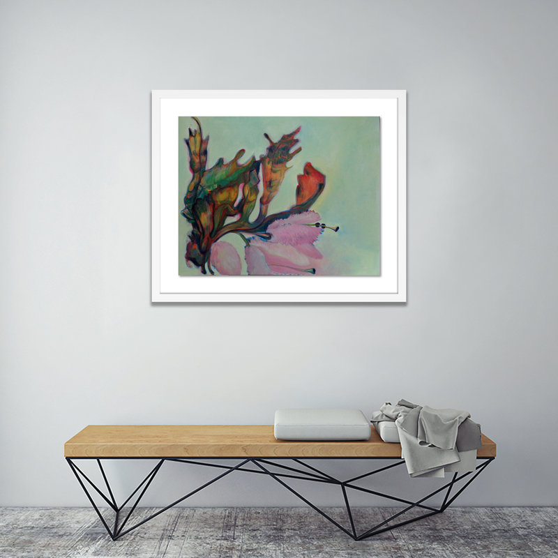 Untitled Floral II Painting by Amy Bautz, White, 33" H x 40" W x 2.5" D