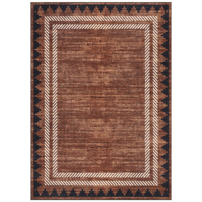Washable Rugs Modern Solid Bordered Neutral Area Rug for Living Room Non Slip TPR Backing Throw Rug Non Shedding Stain Resistant Carpet for Bedroom Dining Room