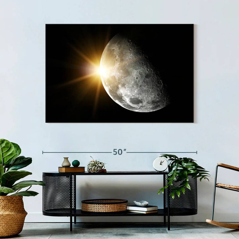 Oberle Sun Behind Moon, 32" H x 48" W