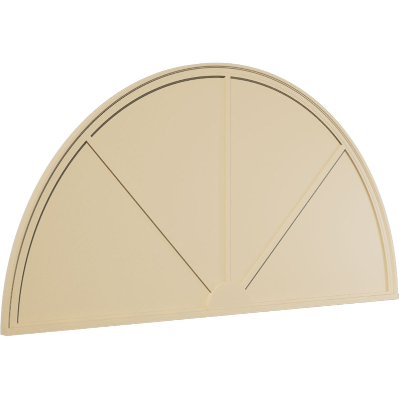 Demi-rond signature fronton en uréthane, brun clair apprêté, 82 po x 41 po x 2 po, Aucune, 3 rayons