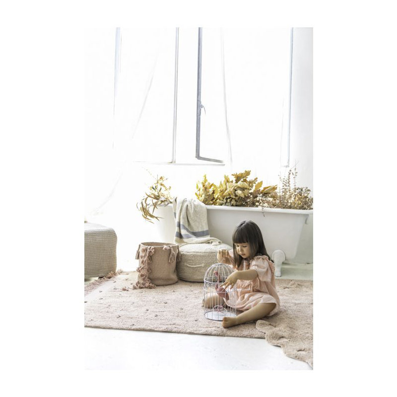 Pyjama Party Round Pouf, Natural