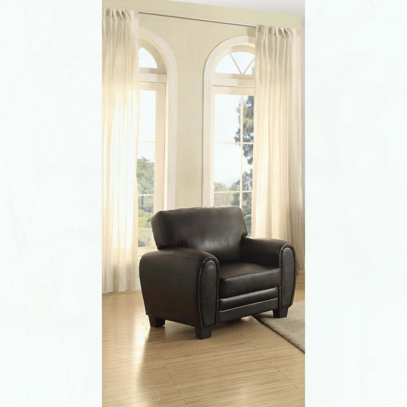 Fauteuil rétro en similicuir noir