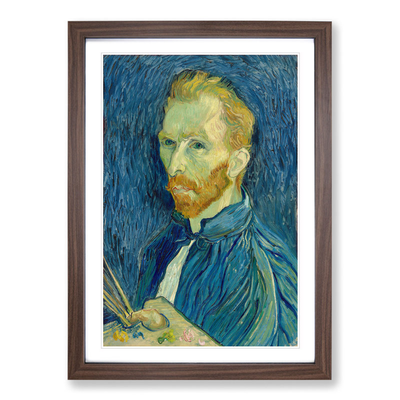 Self-Portrait Vol.1 by Vincent Van Gogh - Picture Frame Painting, Walnut Framed, 48cm H x 36cm W x 2cm D