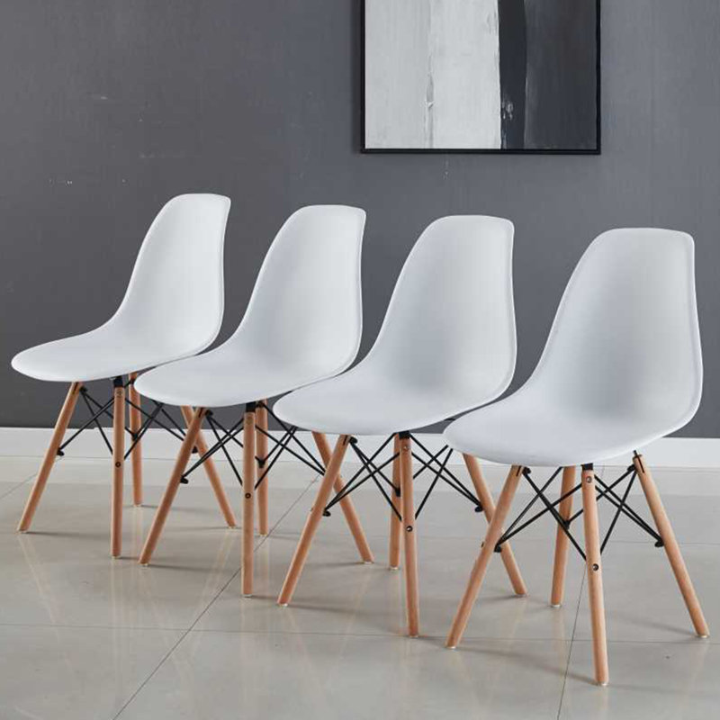 Ensemble de 4 chaises de salle à manger, chaises de salon, blanc