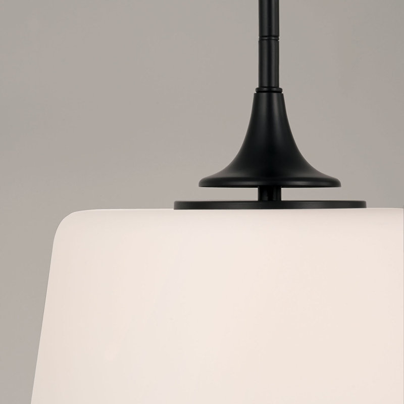 Luminaire suspendu simple 1 lumière Empire, Noir mat