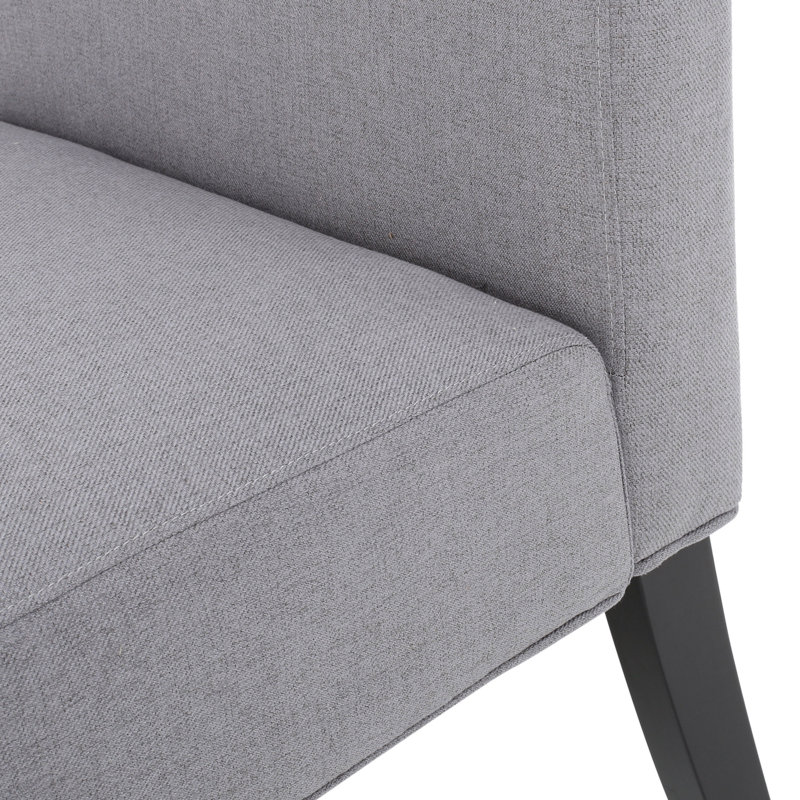 Yokota Upholstered Slipper Chair, Light Gray Polyester