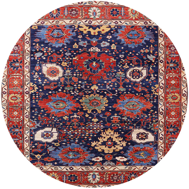 Tapis marocain tissé à la machine, Rond 6 pi