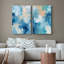 Bleu sarcelle, peinture abstraite, moderne et moderne-101791506-101791507