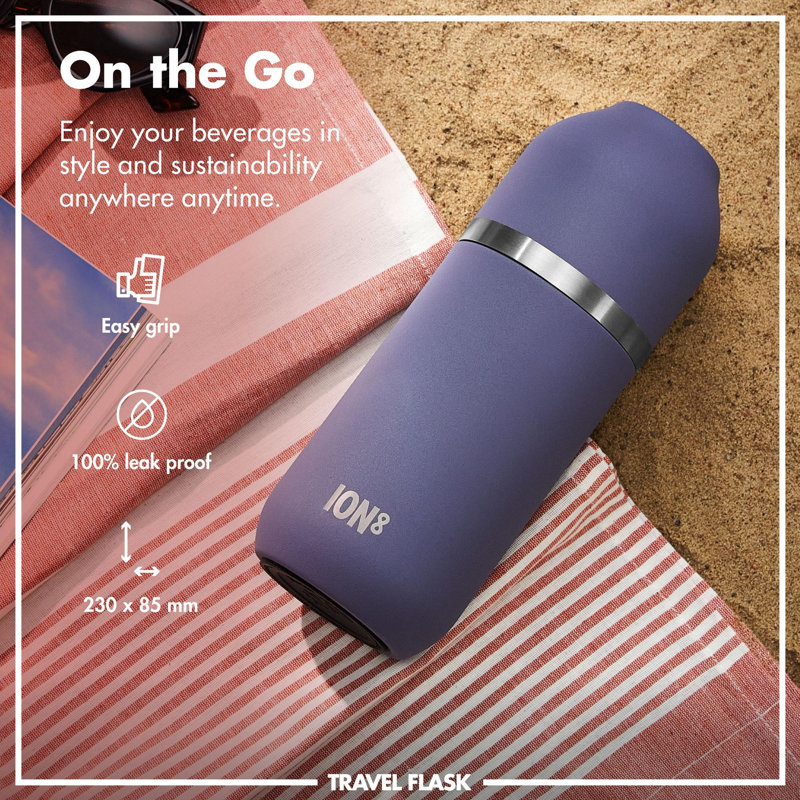 Ion8 Vacuum Insulated Stainless Steel Travel Tumbler, Purple
