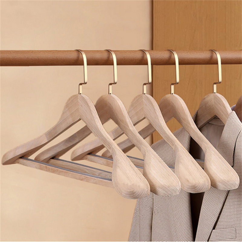 Cintres de costume en bois massif - Conception à larges épaules pour un usage domestique, 10