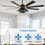 Ventilateur de plafond industriel noir et or de 165 cm avec lumière et télécommande, 8 pales réversibles, 6 vitesses, moteur CC pour salon-1377276855