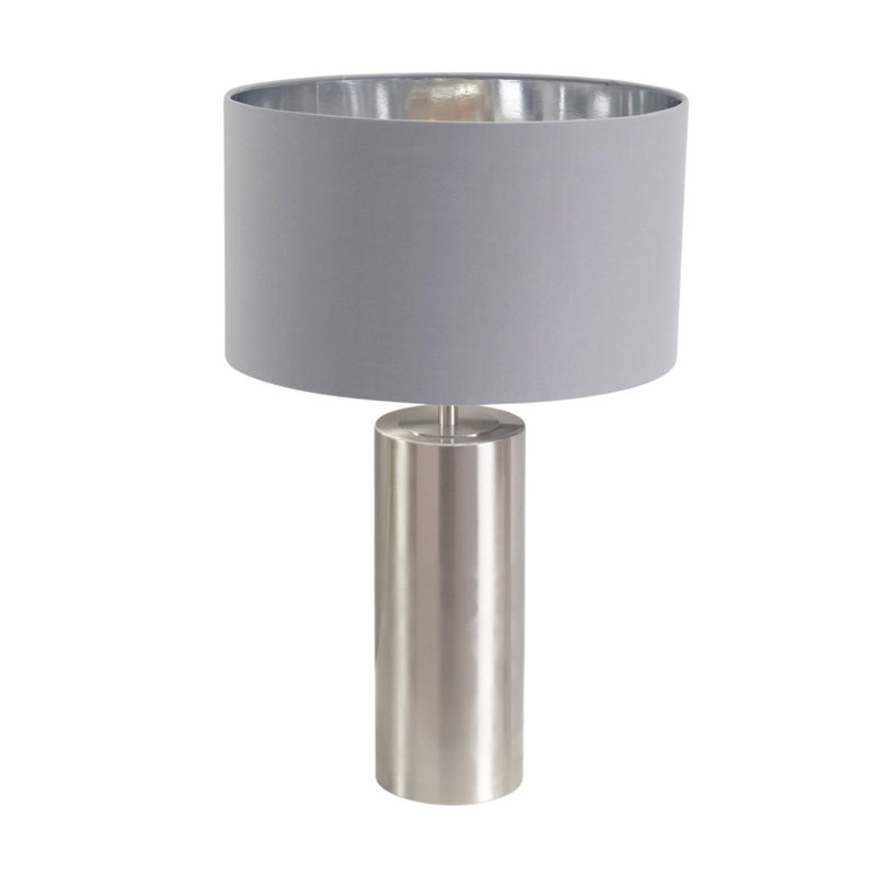 Andolin Metal Table Lamp, Silver, Grey