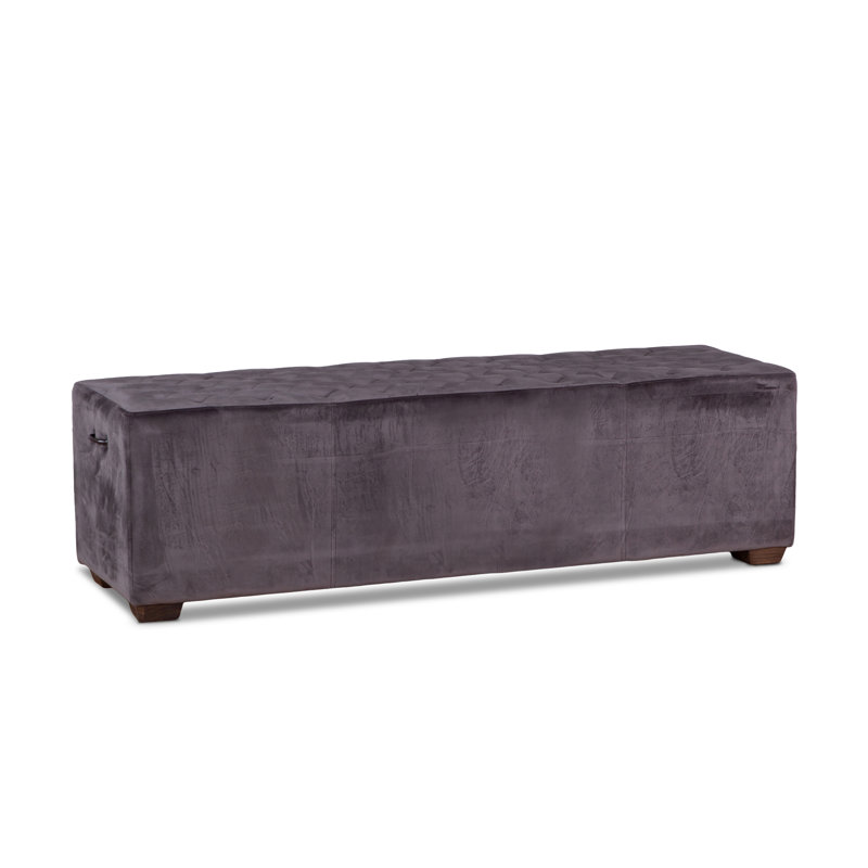 Aportela Upholstered Bench, Asphalt Gray, 17" H x 59.06" W x 18" D