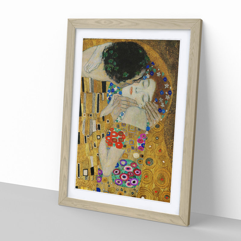 The Kiss Vol.3 by Gustav Klimt - Framed Print, Oak Framed, 65cm H x 48cm W x 2cm D