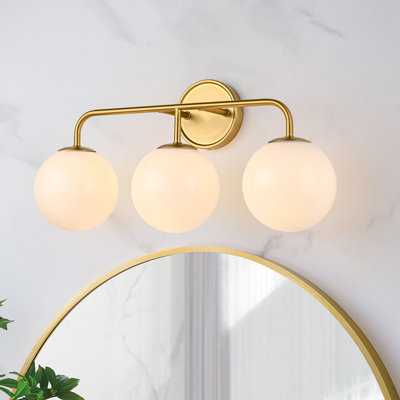 3 - Light Dimmable Opal Glass Armed Sconce