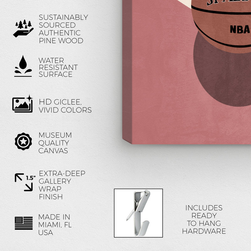 Zone de basketball - Peinture sur toile, H 15 po x l 10 po, Toile tendue