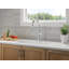Robinet de cuisine chromé avec douchette rétractable Renaldi, robinet d'évier de cuisine monotrou moderne, poignée simple, nickel chrome Lumicoat-101126197