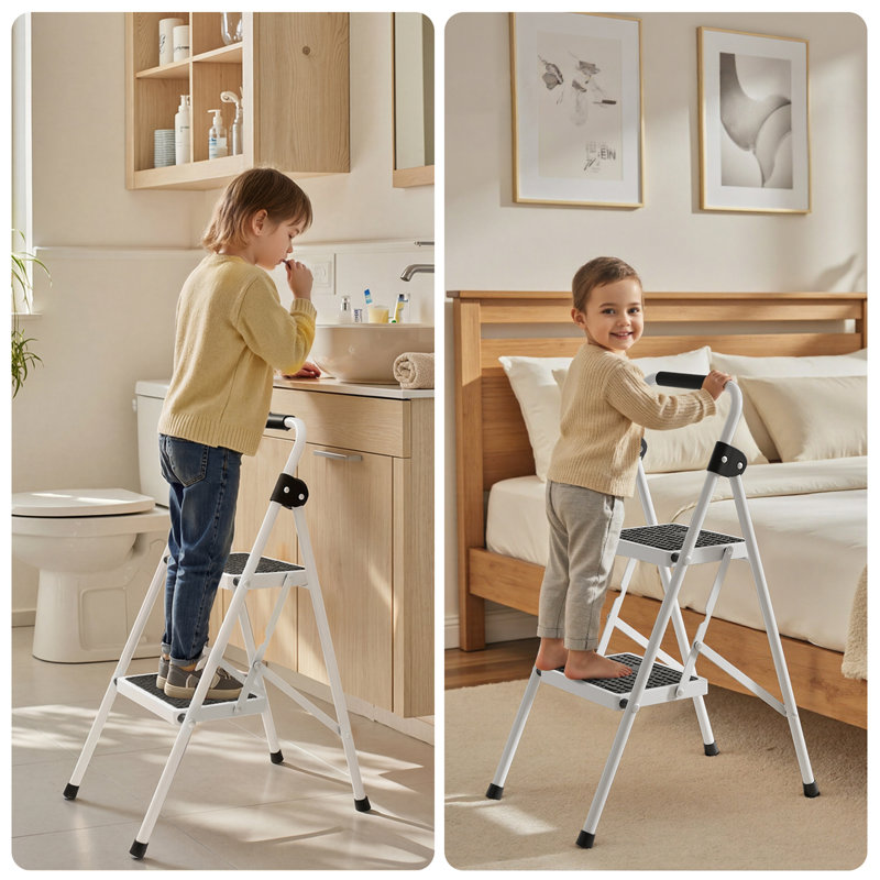 Folding 3 Step Ladder 330Lbs Weight Load