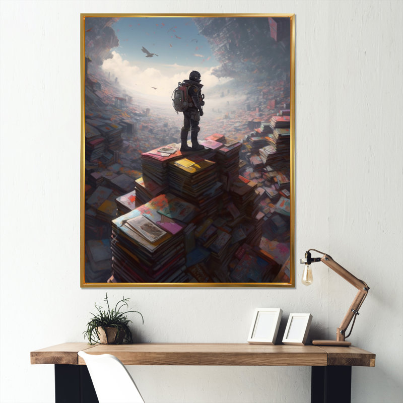 Dreamy Office II sur toile, H 40 po x l 30 po x P 1,5 po, Cadre flottant doré