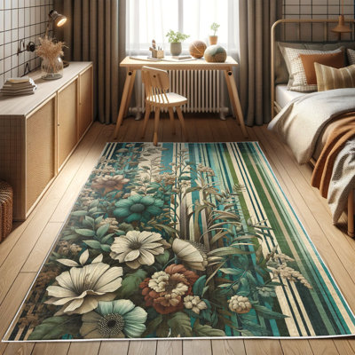 Machine Printed 229cm X 157cm Area Rug