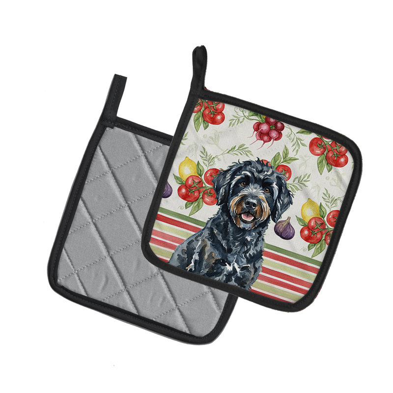 Paire de mangeoires noires pour chien d'eau portugaise