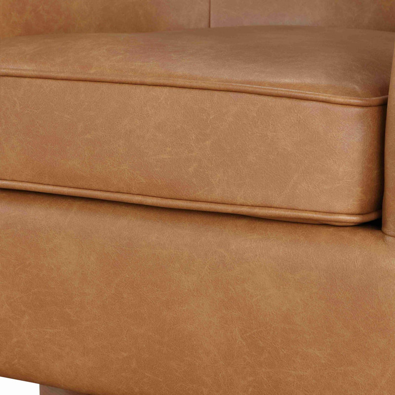 Chaise pivotante demi-tonneau, Brun selle