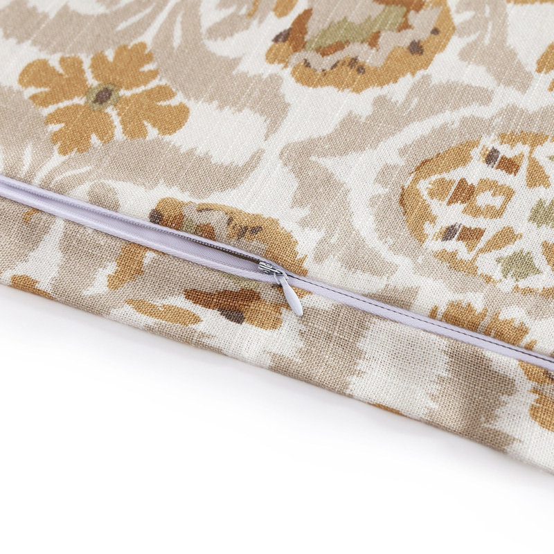 Queen Cream and Sage Cotton Floral Bedding Set