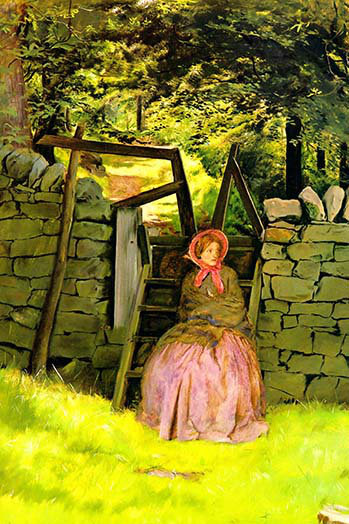 Waiting by John Everett Millais - Unframed Print, 36" H x 24" W x 1.5" D