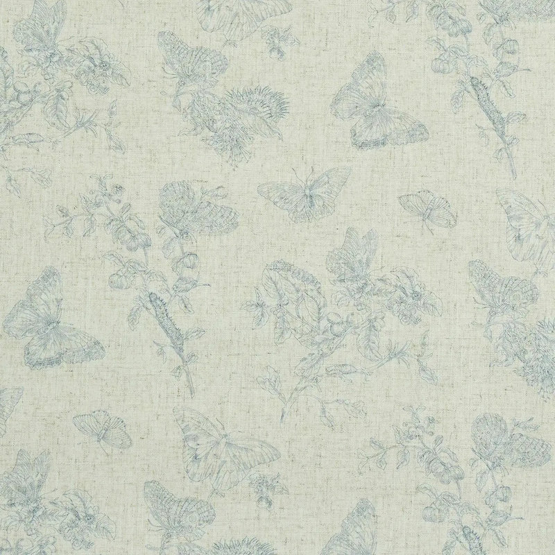 Baudin Butterfly Linen Wallpaper, Blue