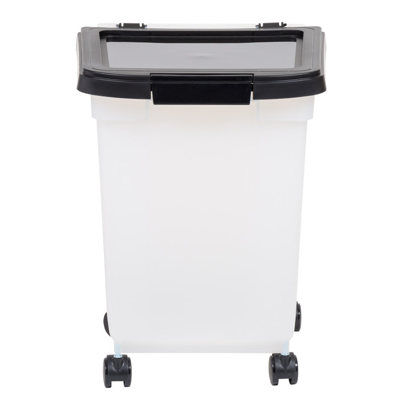 Clear Black 25 lb Airtight Plastic Pet Food Container