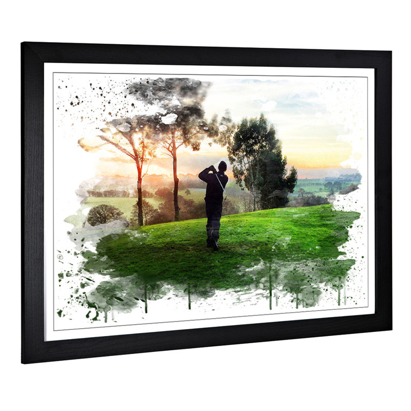 Golf Landscape - Wall Art, 45cm H x 62cm W x 3cm D, Framed Picture