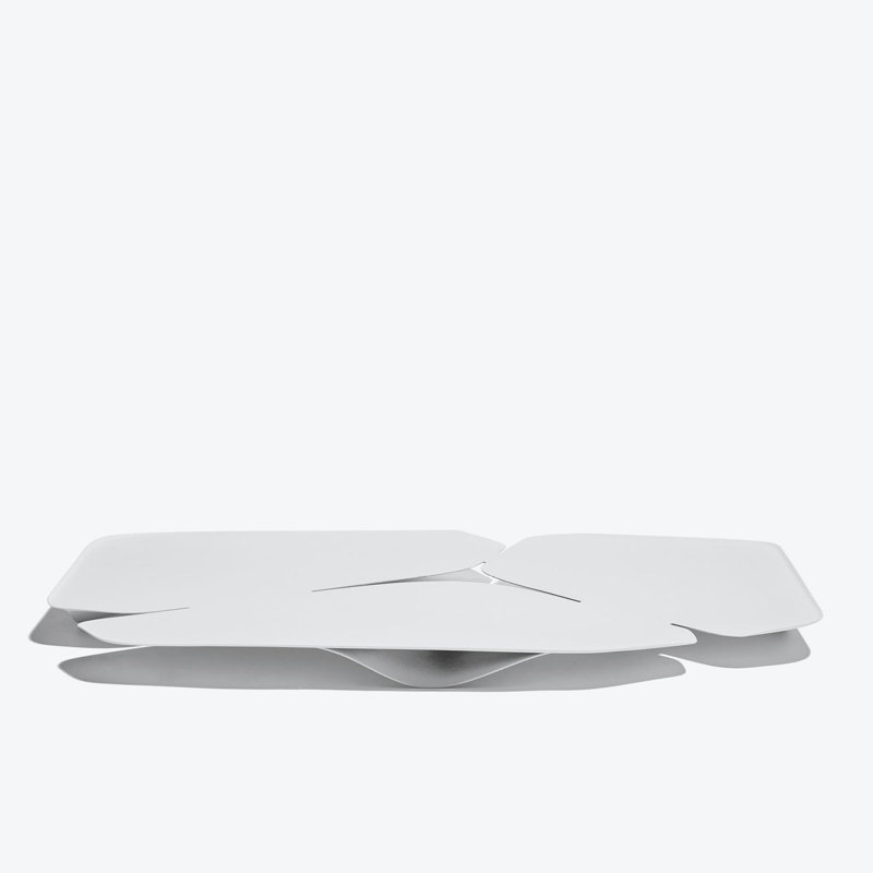 Hew Serving Tray, White, White Stainless Steel
