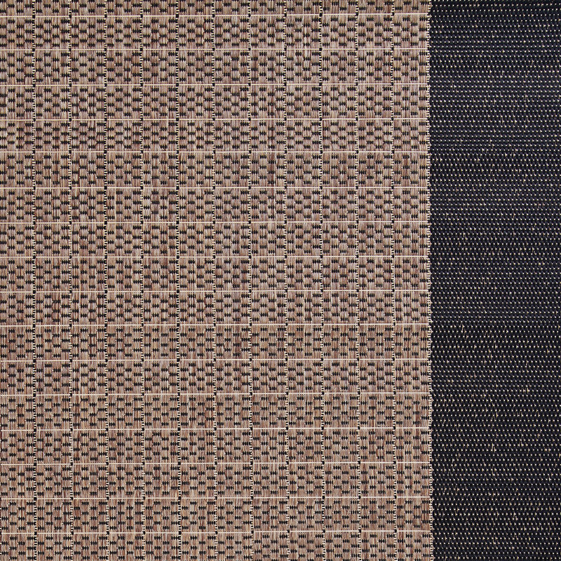 Tapis d'intérieur / extérieur cacao / noir tissé à plat Sania, Rectangle 2 pi x 3 pi 7 po
