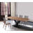 Reanna Walnut Solid Wood Top Metal Base Dining Table