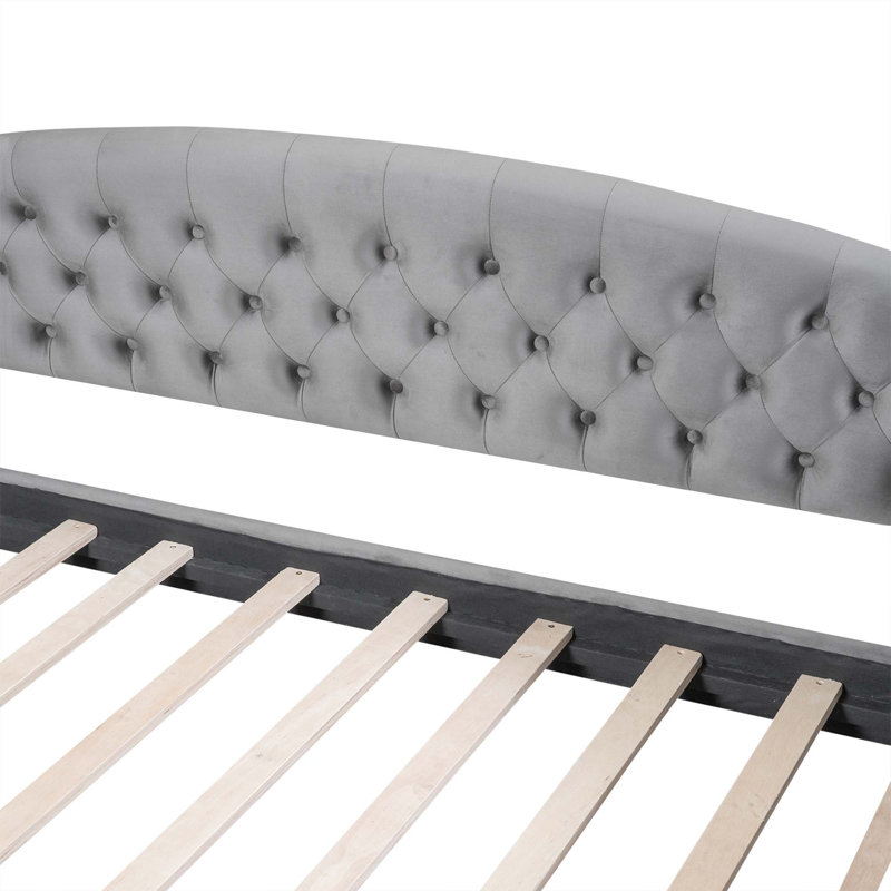 Modern Luxury Tufted Button Daybed,Full, Gray