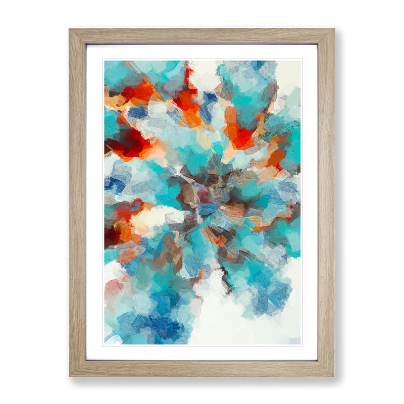 Magnificent Spark Abstract - Framed Print, 34cm H x 25cm W x 2cm D, Oak