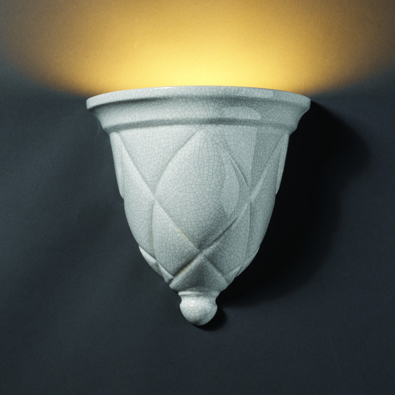 Applique murale 1 lumière Amalio, Blanc craquelé