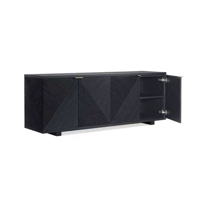 Meuble télé Nordic, 62.99", Noir, noir, noir, noir