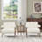 Modern Upholstered Accent Armchair Living Room Chair with Sherpa Arms, White Sherpa Fabric-76268229