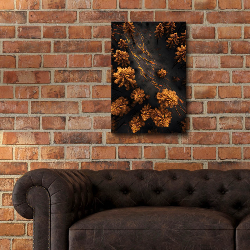 «Golden Forest» par Andreas Magnusson, art mural en verre acrylique, H 24 po x l 16 po x P 0,2 po
