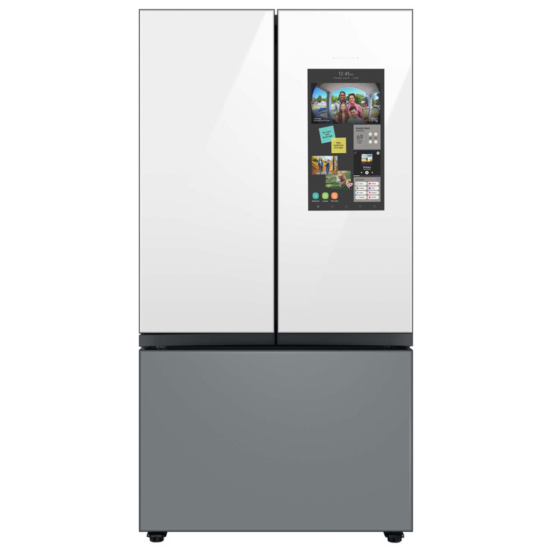 Samsung Bespoke 3-Door French Door Refrigerator (24 cu. ft.)  with Top Left and Family Hub Panel - Bottom Door Panel