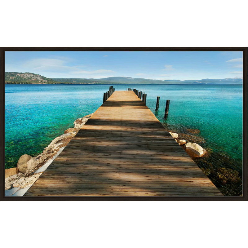 Teintes de bleu par - photographie, Cadre flottant espresso, H 21,5 po x l 33,5 po x P 2 po