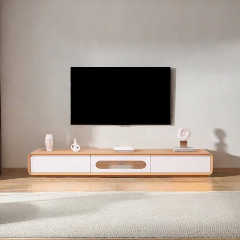 Log style simple design sense TV cabinet, 78.74"