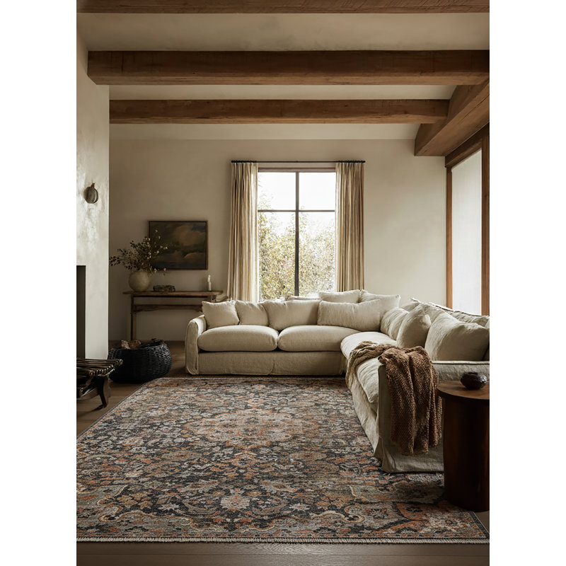 Zefira Amena ZFA09 Medallion Brown Area Rug (10'X14'4"), Rectangle 10' x 14'