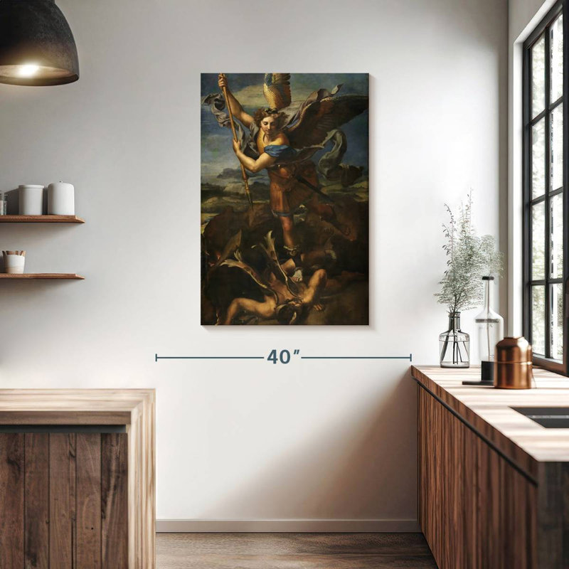 Leisha St. Michael vaincre Satan, H 39 po x l 26 po