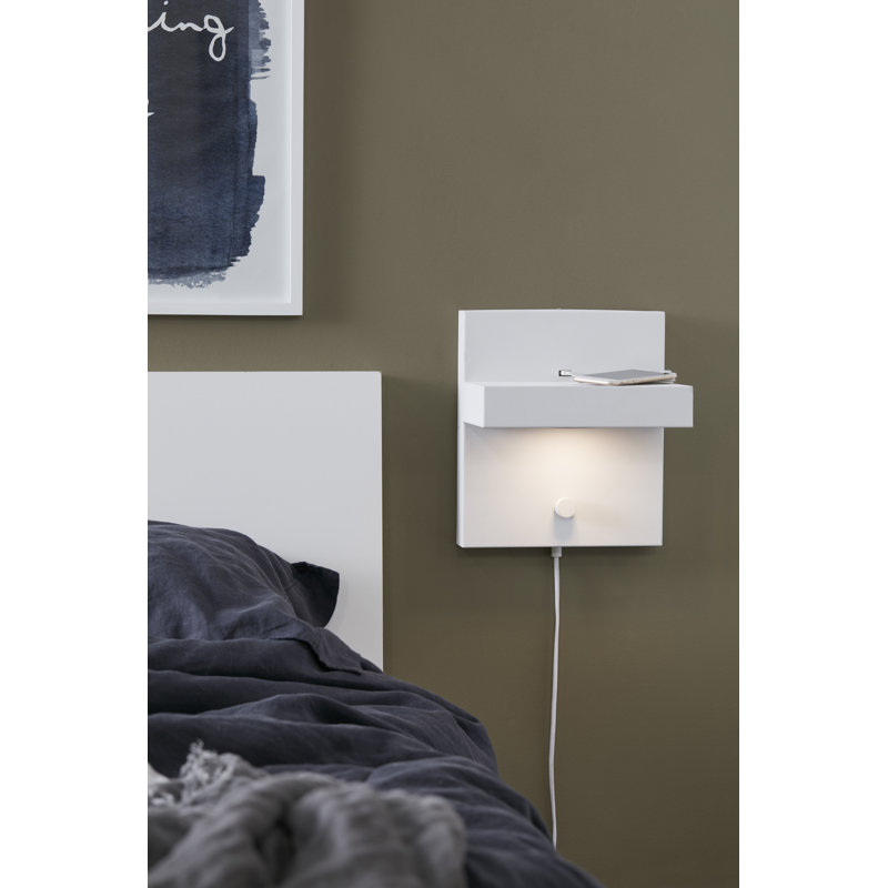 Babble LED Plug-in Flush Mounted Sconce, White